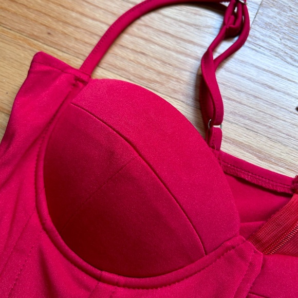 NWT Red Corset Mini Dress xs! - Picture 4 of 11